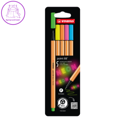 Liner STABILO point 88 (sada 5 neonových barev)
