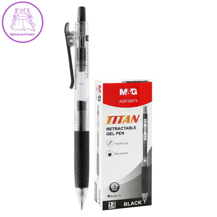 Roller gelový M&G TITAN zasouvací, hrot 0,7 mm, černý inkoust