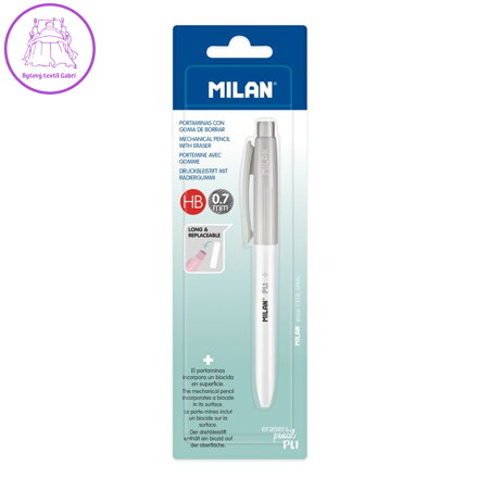 Mikrotužka / Pentelka MILAN PL1 Antibacterial HB 0,7 mm - šedá, blistr