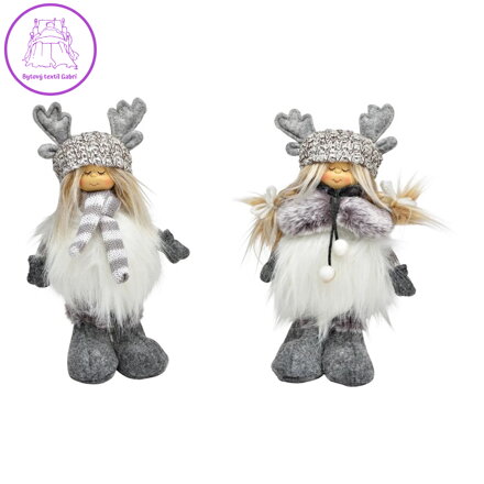 Figurka holčičky v zimních šatech 21 cm (mix 2 vzorů /cena za 1 ks)