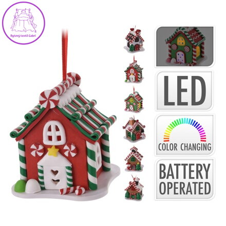 Cukříková chaloupka s LED světlem (mix /cena 1ks)