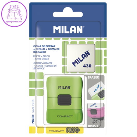 Guma + kartáček MILAN 430 FLUO s ochranným pouzdrem - blistr
