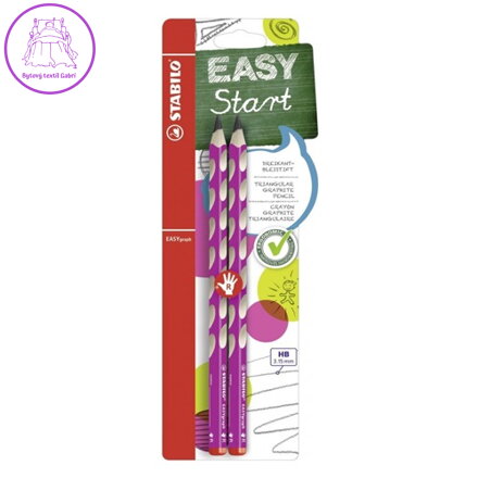 Ceruzka grafitová STABILO EASY pre pravákov - ružová 2 ks na blistri
