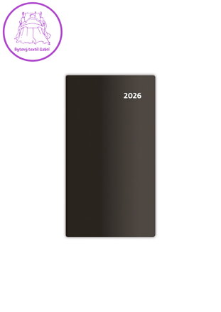 Kapesní diář 2026 - Turínský dvoutýdenník - černý