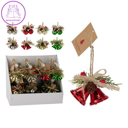 Závěsná dekorace - Zvonky 8 cm (mix 4 barev) Závěsná dekorace - Zvonky 8 cm (mix 4 barev)