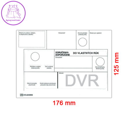 Obálka DVR B6 125x176 mm samoprepis