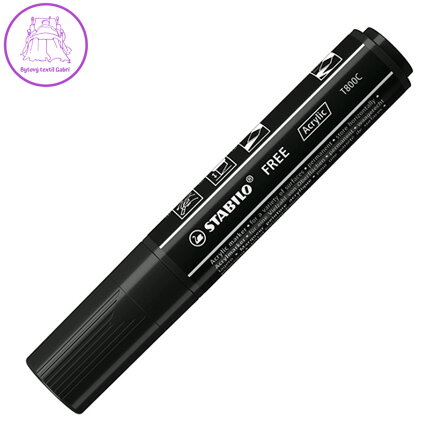 Akrylový popisovač STABILO FREE Acrylic T800C Klínový hrot 4-10 mm - černý