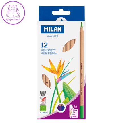 Pastelky MILAN šestihranné 3,3mm / 12ks