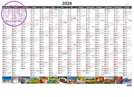 Plánovací roční mapa 2026 A1 obrazová