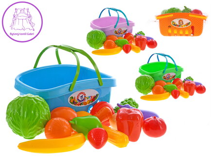 Ovoce a zelenina v košíku 4barvy v síťce