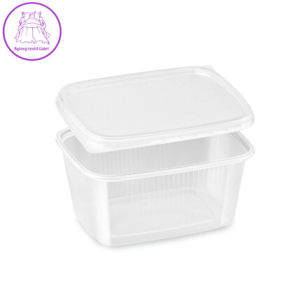 Miska (PP) hranatá průhledná 250ml + víčko [250 sad]