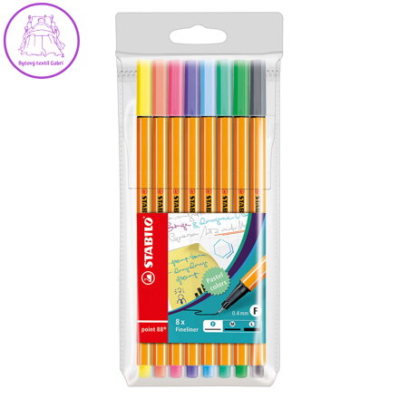Liner - STABILO point 88 - 8 ks balenie - Pastelové farby - Dárek
