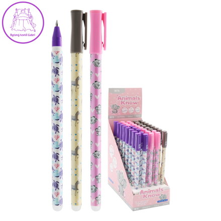 Roller gelový/gumovací M&G iErase Animals Know 0,5 mm, modrý