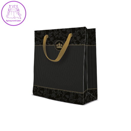 Dárková taška Premium Gold Crown, medium - 20x25x10 cm
