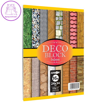 Blok dekoračného papiera - výkres DECO BLOCK B4 24x34 cm, 250g (16 ks) mix 16 vzorov