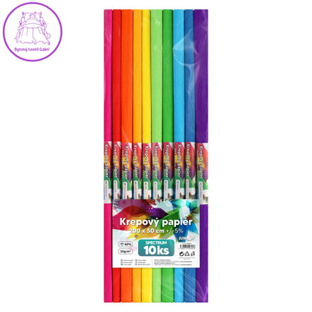 Krepový papír JUNIOR 200x50 cm SPECTRUM (sada 10 ks)