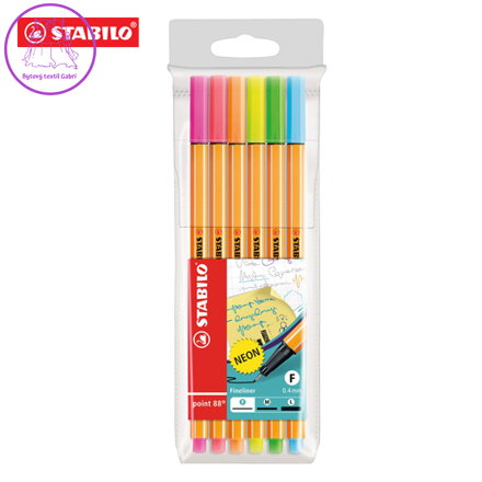 Liner STABILO point 88 sada 6 ks - "Neon"