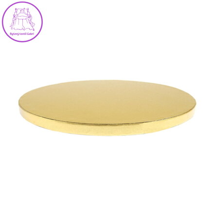 Pevný kulatý dortový podnos průměr 35 cm / tloušťka 12 mm - zlatý