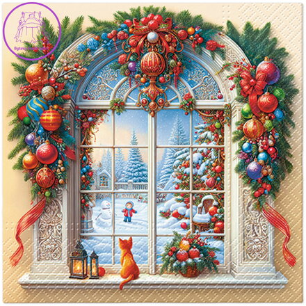 Ubrousky PAW L 33x33cm Holiday Arch Decor