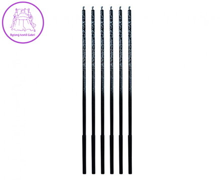 Dortová svíčka - Ombre, modré třpytky 17 cm (6 ks)
