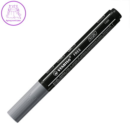 Akrylový popisovač STABILO FREE Acrylic T300 Kulatý hrot 2-3 mm - tmavě šedý