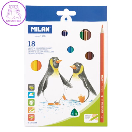 Pastelky MILAN trojhranné 18 ks