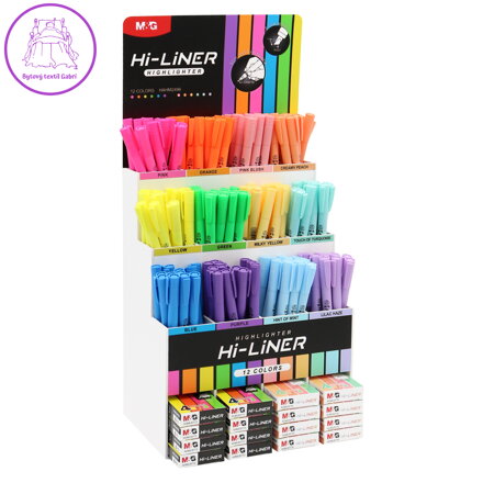 Zvýrazňovač Hi-Liner M&G - stojan 352 ks