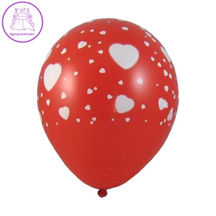 Balón L 30 cm, Srdce bílé / 100 ks /