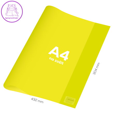 Obal na notebook A4 PVC 432x304 mm Neon Color - průhledný/žlutý