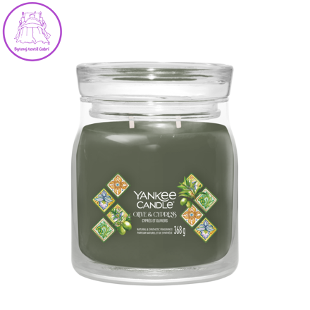 Svíčka Yankee Candle - OLIVE CYPRESS, střední