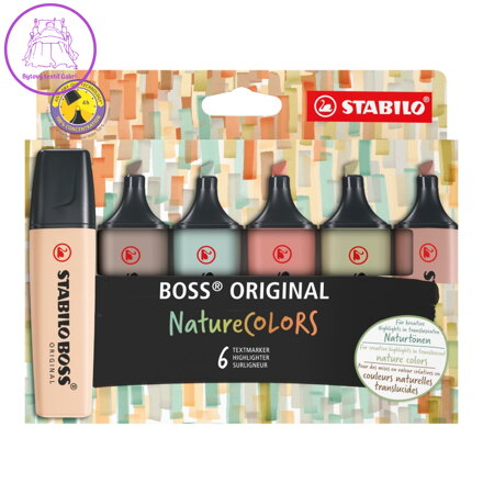 Zvýrazňovač STABILO BOSS ORIGINAL NatureCOLORS - 6 ks sada