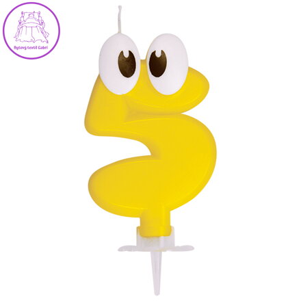 Číslová sviečka so stojančekom "5", 80 mm, 1ks