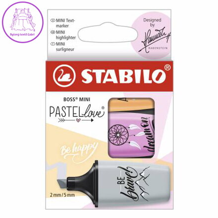 Zvýrazňovač - STABILO BOSS MINI Pastellove 2.0 - 3 ks balení