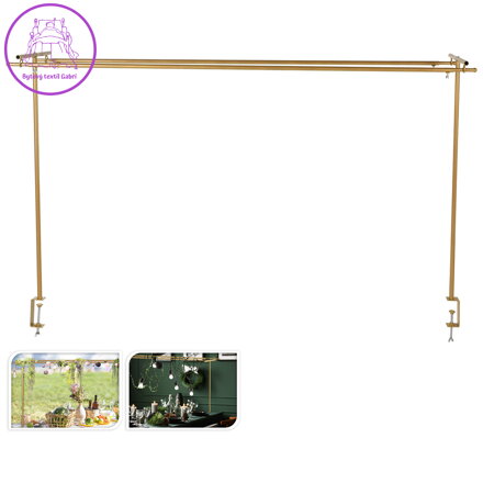 Stolní konzola se svorkami určená k výzdobě - zlatá barva Stolní konzola se svorkami určená k výzdobě - zlatá barva