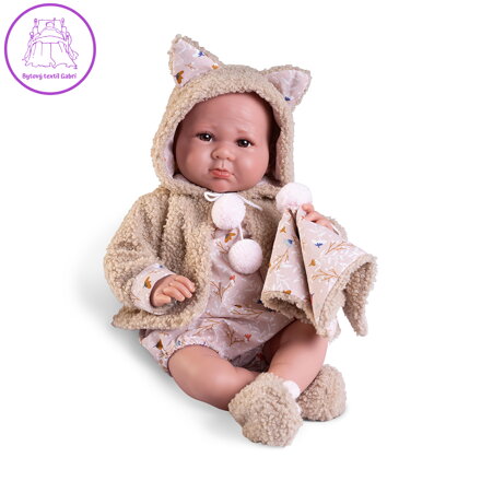 Novorozená panenka Luca v kožíšku z ovčí vlny, 42 cm Novorozená panenka Luca v kožíšku z ovčí vlny, 42 cm