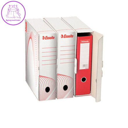 Archívny box, na šanóny, 97 mm, recyklovaný kartón, ESSELTE "Standard" , biely