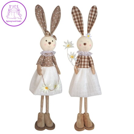 Zajíček na postavení 55 cm, hnědý