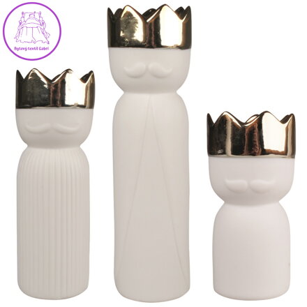 Vánoční svícny Tři králové z porcelánu 6 x 21 cm (sada)