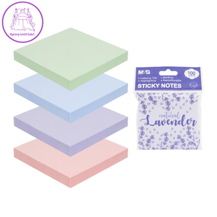 Blok lep. M&G Lavender 76 x 76 mm - 100 listů, mix / 1ks