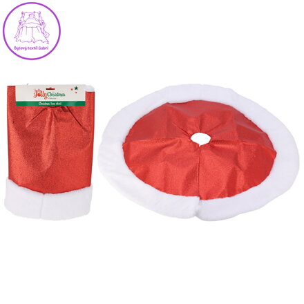 Sukně na vánoční stromek, průměr 90 cm - červená metalíza