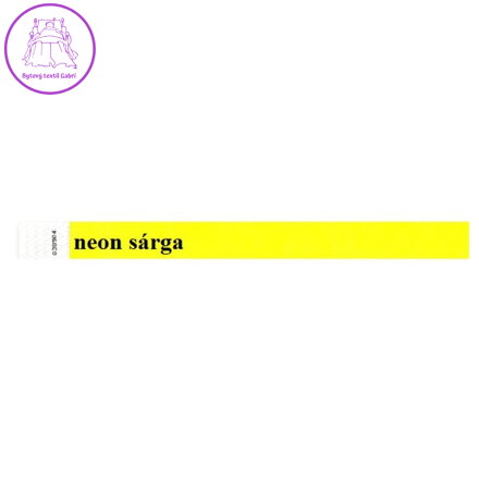 Identifikační náramek, 3/4", Tyvek, NEON žlutý, 100 ks