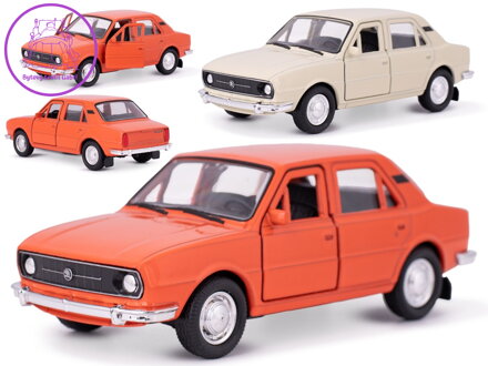 Welly Škoda 105L 1976 12cm kov zpětný chod 2barvy v krabičce