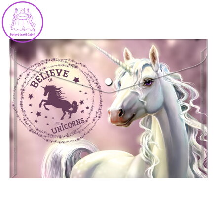 Obal PP s patentkou A4, Believe in Unicorns