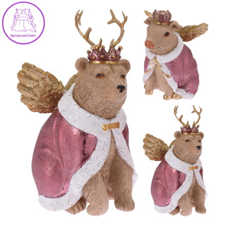 Figurka - Létající prasátko / medvěd 15/18 cm, mix / 1ks