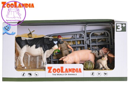 Zoolandia býk se zvířátky z farmy s doplňky v krabičce