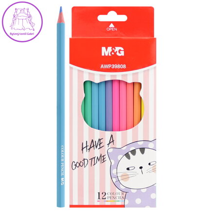 Pastelky šestihranné M&G SMC Pastel - sada 12 ks