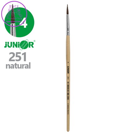 Štetec guľatý JUNIOR č. 4" 251 Natural