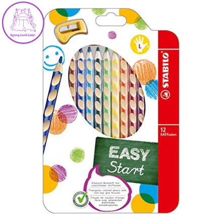 Pastelky trojhranné STABILO EASYcolors pro leváky 12 ks