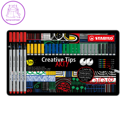 Kreativní set STABILO Creative Tips CLASSIC (6 různých barev) 30 ks sada v plechu