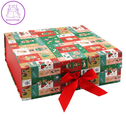 Dárková krabice vánoční s mašlí 33 x 25 x 12 cm - vánoční louskáček Dárková krabice vánoční s mašlí 33 x 25 x 12 cm - vánoční louskáček